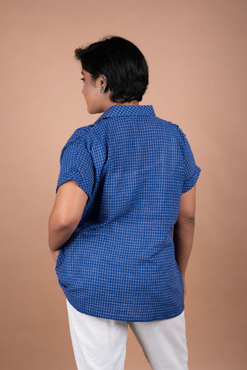 Handloom Check Blue Shirt – Half Sleeves | Breezy Summer Essential